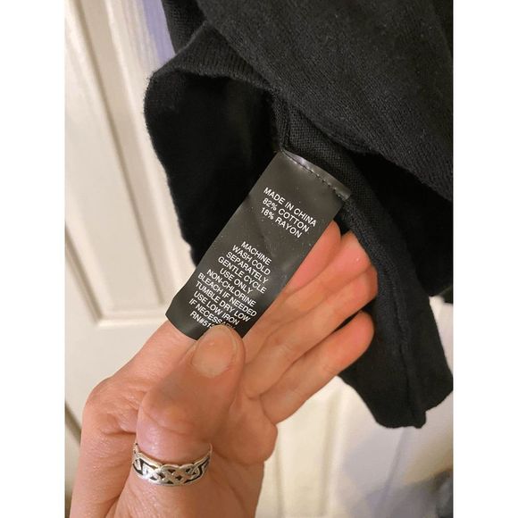 Vince Camuto Black Mesh Long-Sleeve Shirt Size Petite XXS - Picture 4 of 5